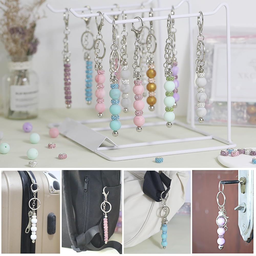 Amazon.com: XKCWXY 84Pcs Beadable Keychains Set,Keychains